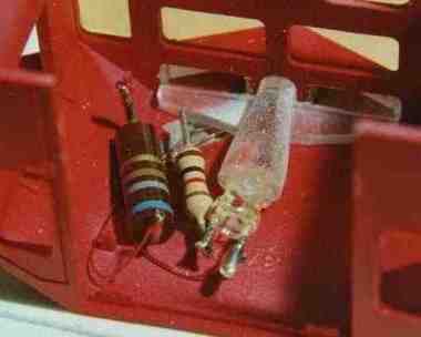 inside: LEDs with resistors