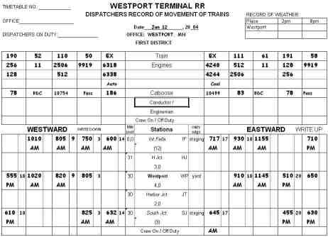 train sheet first district